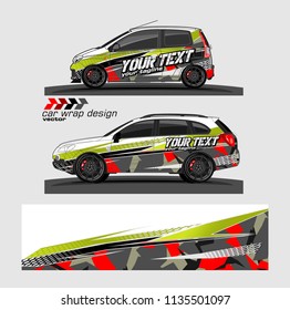 vehicle graphic kit design vector. abstract lines with camouflage background for car vinyl sticker wrap