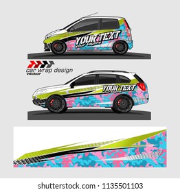 vehicle graphic kit design vector. abstract lines with camouflage background for car vinyl sticker wrap