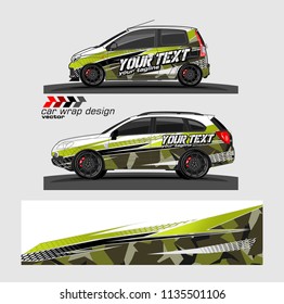 vehicle graphic kit design vector. abstract lines with camouflage background for car vinyl sticker wrap