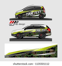 vehicle graphic kit design vector. abstract lines with camouflage background for car vinyl sticker wrap