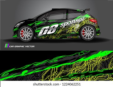 vehicle graphic kit vector. abstract tribal lines with camouflage background for race car, van and pickup truck sticker wrap
