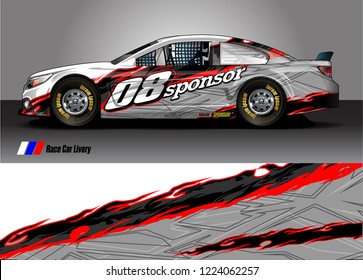 vehicle graphic kit vector. abstract tribal lines with camouflage background for race car, van and pickup truck sticker wrap