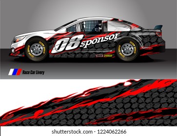 vehicle graphic kit vector. abstract tribal lines with camouflage background for race car, van and pickup truck sticker wrap