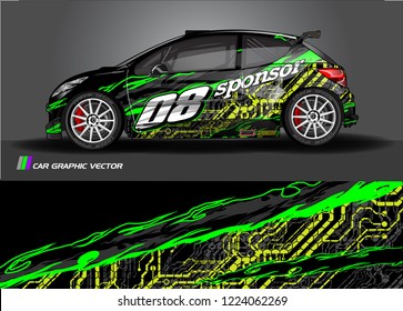 vehicle graphic kit vector. abstract tribal lines with camouflage background for race car, van and pickup truck sticker wrap