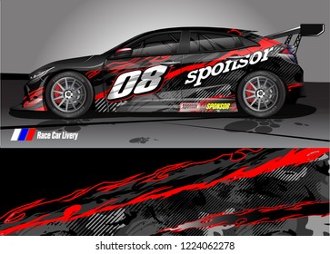 vehicle graphic kit vector. abstract tribal lines with camouflage background for race car, van and pickup truck sticker wrap