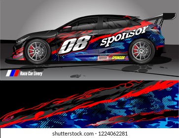 vehicle graphic kit vector. abstract tribal lines with camouflage background for race car, van and pickup truck sticker wrap