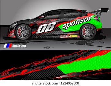vehicle graphic kit vector. abstract tribal lines with camouflage background for race car, van and pickup truck sticker wrap