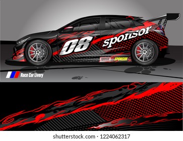 vehicle graphic kit vector. abstract tribal lines with camouflage background for race car, van and pickup truck sticker wrap