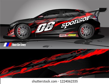 vehicle graphic kit vector. abstract tribal lines with camouflage background for race car, van and pickup truck sticker wrap