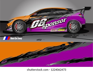vehicle graphic kit vector. abstract tribal lines with camouflage background for race car, van and pickup truck sticker wrap