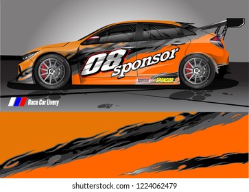 vehicle graphic kit vector. abstract tribal lines with camouflage background for race car, van and pickup truck sticker wrap