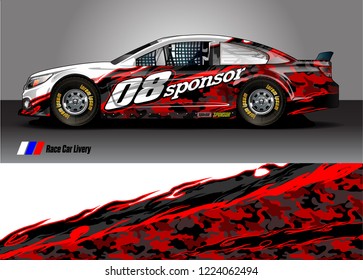 vehicle graphic kit vector. abstract tribal lines with camouflage background for race car, van and pickup truck sticker wrap