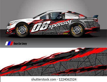 vehicle graphic kit vector. abstract tribal lines with camouflage background for race car, van and pickup truck sticker wrap