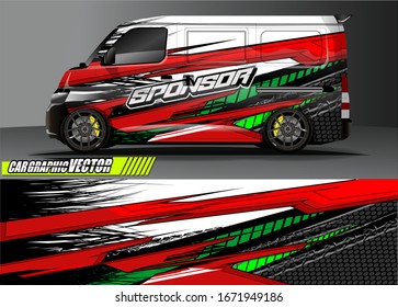 vehicle graphic kit vector. Modern abstract background for car wrap branding and automobile sticker decals livery