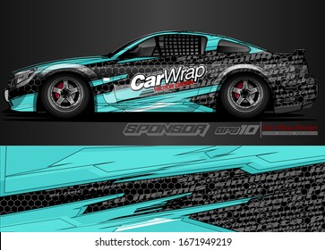 vehicle graphic kit vector. Modern abstract background for car wrap branding and automobile sticker decals livery
