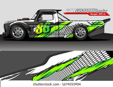 vector del kit gráfico del vehículo. Fondo abstracto moderno para la marca de envoltura de camión y calcomanía de adhesivos para automóviles 