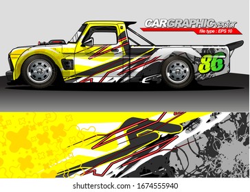 vehicle graphic kit vector. Modern abstract background for car wrap branding and automobile sticker decals livery 