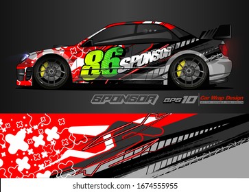 vector del kit gráfico del vehículo. Fondo abstracto moderno para la marca de envoltura de camión y calcomanía de adhesivos para automóviles 