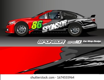 vehicle graphic kit vector. Modern abstract background for car wrap branding and automobile sticker decals livery 