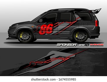 vector del kit gráfico del vehículo. Fondo abstracto moderno para la marca de envoltura de camión y calcomanía de adhesivos para automóviles 