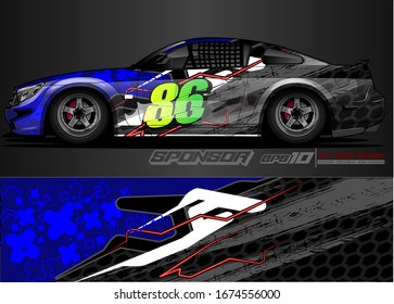 vector del kit gráfico del vehículo. Fondo abstracto moderno para la marca de envoltura de camión y calcomanía de adhesivos para automóviles 
