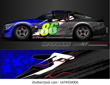vehicle graphic kit vector. Modern abstract background for car wrap branding and automobile sticker decals livery 