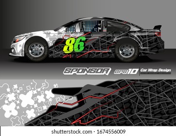 vehicle graphic kit vector. Modern abstract background for car wrap branding and automobile sticker decals livery 