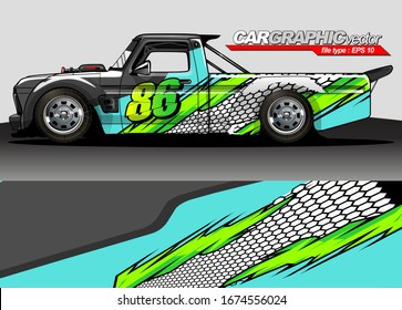 vehicle graphic kit vector. Modern abstract background for car wrap branding and automobile sticker decals livery 