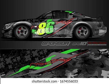 vehicle graphic kit vector. Modern abstract background for car wrap branding and automobile sticker decals livery 