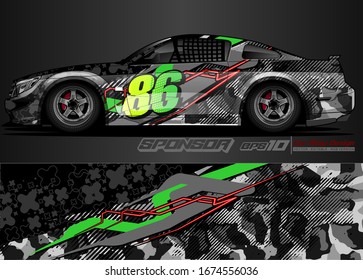 vehicle graphic kit vector. Modern abstract background for car wrap branding and automobile sticker decals livery 