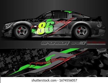 vehicle graphic kit vector. Modern abstract background for car wrap branding and automobile sticker decals livery 