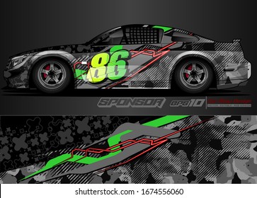 vehicle graphic kit vector. Modern abstract background for car wrap branding and automobile sticker decals livery 
