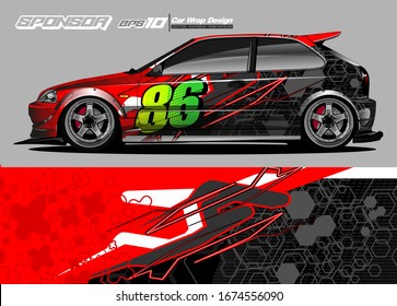 vehicle graphic kit vector. Modern abstract background for car wrap branding and automobile sticker decals livery 