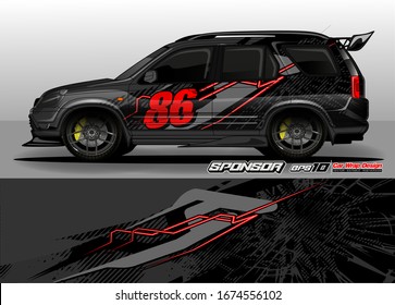 vehicle graphic kit vector. Modern abstract background for car wrap branding and automobile sticker decals livery 