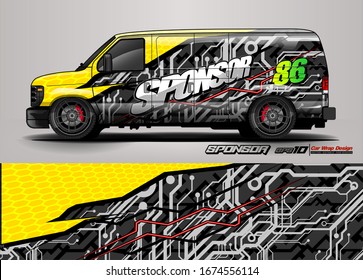 vehicle graphic kit vector. Modern abstract background for car wrap branding and automobile sticker decals livery 