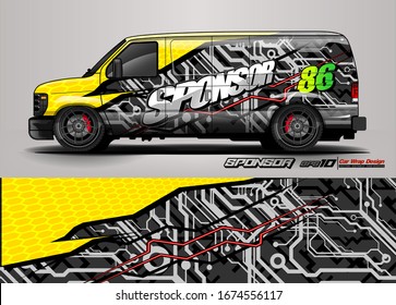 vehicle graphic kit vector. Modern abstract background for car wrap branding and automobile sticker decals livery 