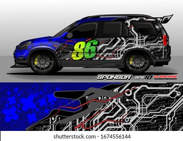 vehicle graphic kit vector. Modern abstract background for car wrap branding and automobile sticker decals livery 