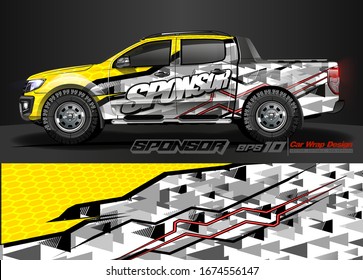 vector del kit gráfico del vehículo. Fondo abstracto moderno para la marca de envoltura de camión y calcomanía de adhesivos para automóviles 