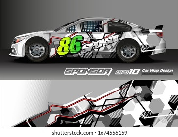 vehicle graphic kit vector. Modern abstract background for car wrap branding and automobile sticker decals livery 