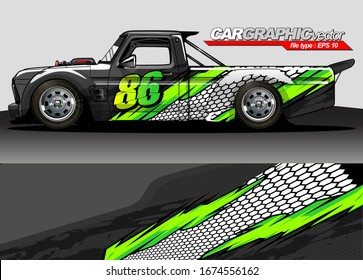 vehicle graphic kit vector. Modern abstract background for car wrap branding and automobile sticker decals livery 