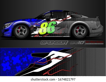 vehicle graphic kit vector. Modern abstract background for car wrap branding and automobile sticker decals livery 