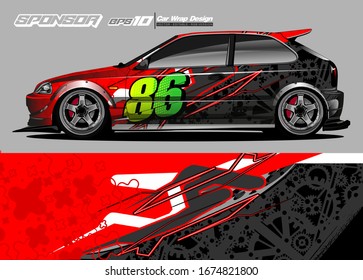 vehicle graphic kit vector. Modern abstract background for car wrap branding and automobile sticker decals livery 