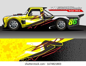 vector del kit gráfico del vehículo. Fondo abstracto moderno para la marca de envoltura de camión y calcomanía de adhesivos para automóviles 