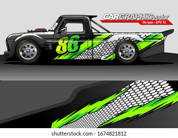 vector del kit gráfico del vehículo. Fondo abstracto moderno para la marca de envoltura de camión y calcomanía de adhesivos para automóviles 