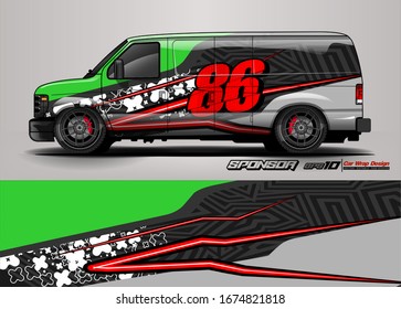 vehicle graphic kit vector. Modern abstract background for car wrap branding and automobile sticker decals livery 
