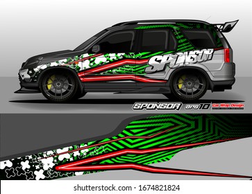 vector del kit gráfico del vehículo. Fondo abstracto moderno para la marca de envoltura de camión y calcomanía de adhesivos para automóviles 