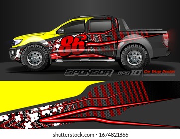 vehicle graphic kit vector. Modern abstract background for car wrap branding and automobile sticker decals livery 