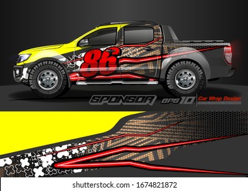 vehicle graphic kit vector. Modern abstract background for car wrap branding and automobile sticker decals livery 