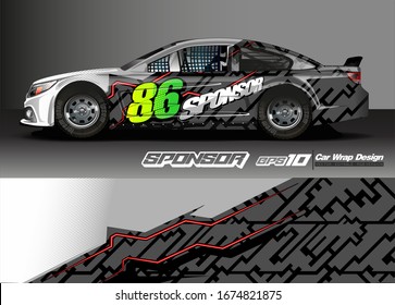 vehicle graphic kit vector. Modern abstract background for car wrap branding and automobile sticker decals livery 