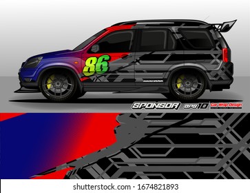 vector del kit gráfico del vehículo. Fondo abstracto moderno para la marca de envoltura de camión y calcomanía de adhesivos para automóviles 